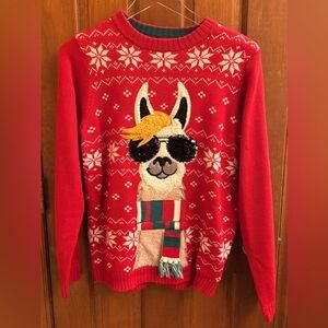 Holiday Time Boys’ Cool Llama Ugly Christmas Sweater